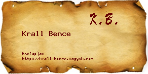 Krall Bence névjegykártya
