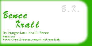bence krall business card